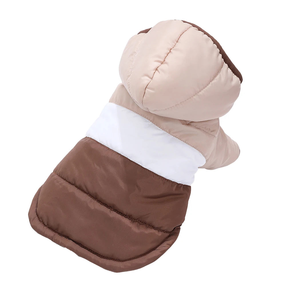 Pet Winter Hooded Coat for Small Medium Dogs Cats Windproof Warm Dog Jacket Soft Padded Puppy Clothes Chihuahua Yorkie Overalls
