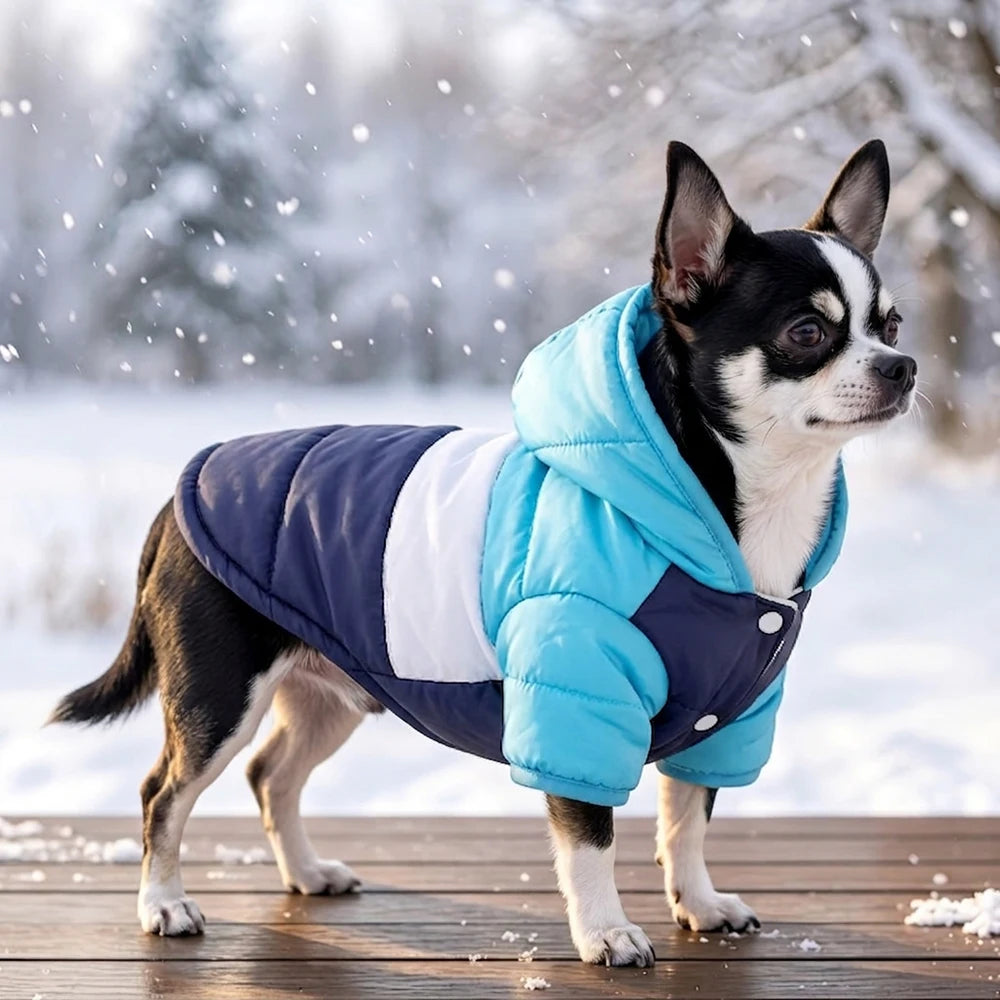 Pet Winter Hooded Coat for Small Medium Dogs Cats Windproof Warm Dog Jacket Soft Padded Puppy Clothes Chihuahua Yorkie Overalls