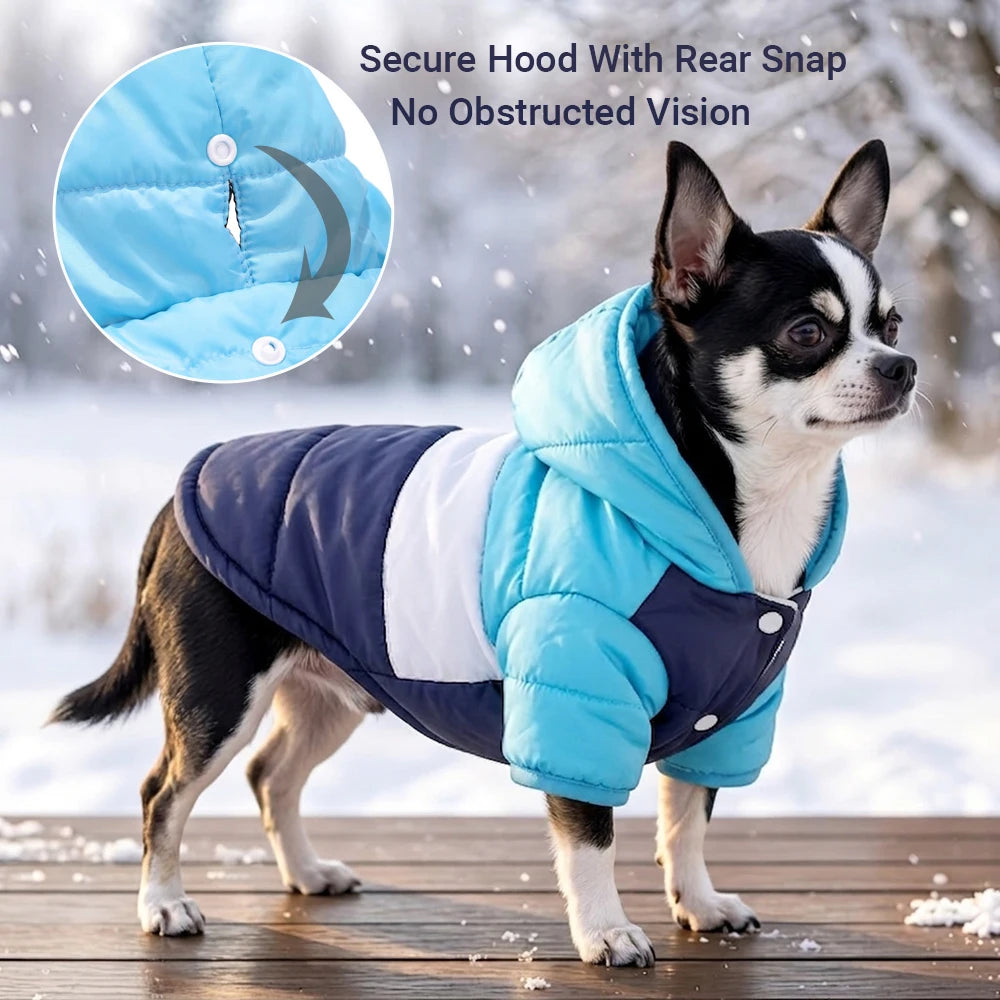 Pet Winter Hooded Coat for Small Medium Dogs Cats Windproof Warm Dog Jacket Soft Padded Puppy Clothes Chihuahua Yorkie Overalls