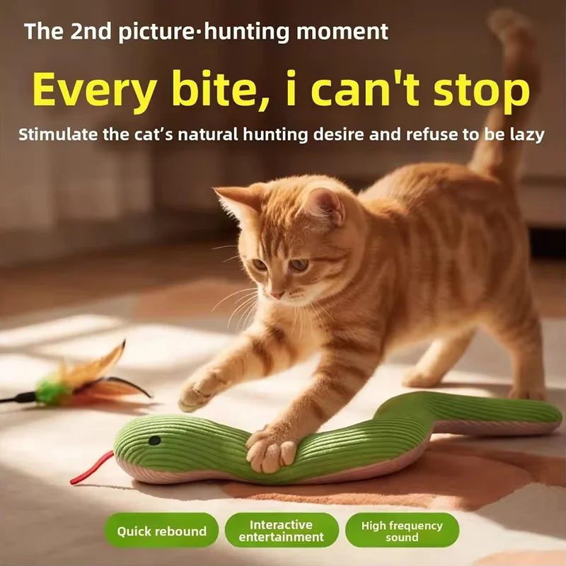Plush Snake Interactive Pet Toy Kitten Kick Toy Durable Chew Toy Activity Play Toy For Cats Puppies Entertainment Pet Supplies