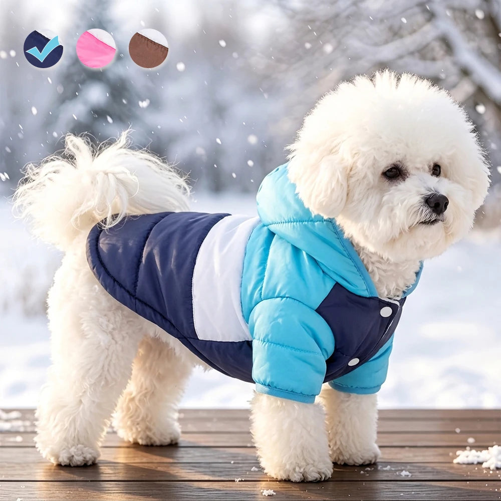 Pet Winter Hooded Coat for Small Medium Dogs Cats Windproof Warm Dog Jacket Soft Padded Puppy Clothes Chihuahua Yorkie Overalls