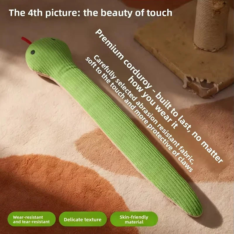Plush Snake Interactive Pet Toy Kitten Kick Toy Durable Chew Toy Activity Play Toy For Cats Puppies Entertainment Pet Supplies